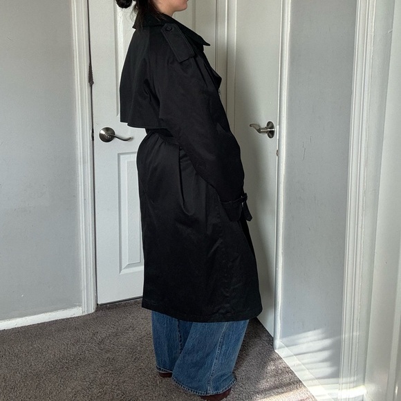 Vintage Classic Black rain Trench Coat - Picture 2 of 10